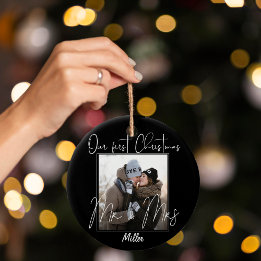 Aangepast | Onze eerste kerst als meneer & mevrouw Keramisch Ornament