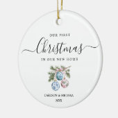 Aangepast onze eerste kerst Chinoiserie Bauble Keramisch Ornament (Links)