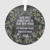 Aangepast onze eerste kerst in ons nieuwe startpun ornament (achterkant)