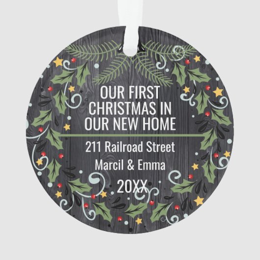 Aangepast onze eerste kerst in ons nieuwe startpun ornament (achterkant)