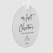 Aangepast Onze Eerste Kerstmis als Passen getrouwd Ornament (voorkant)