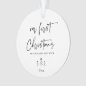 Aangepast Onze Eerste Kerstmis als Passen getrouwd Ornament (voorkant)