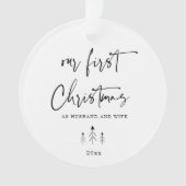 Aangepast Onze Eerste Kerstmis als Passen getrouwd Ornament (voorkant)