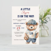 Aangepast onze Little Slugger Baseball Baby shower Kaart (Staand voorkant)