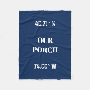Aangepast onze Porch Coördinaten Fleece Deken