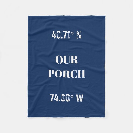 Aangepast onze Porch Coördinaten Fleece Deken (Voorkant)