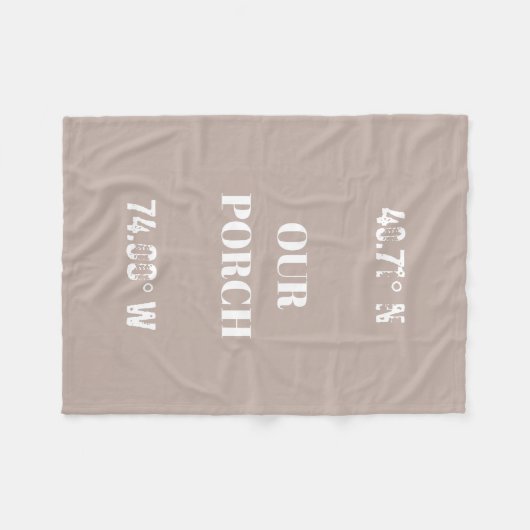 Aangepast onze Porch Coördinaten Fleece Deken (Voorkant (Horizontaal))