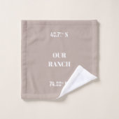 Aangepast onze Ranch Coordinates Bad Handdoek (Wasdoekje)