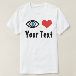 Aangepast oog hart (Ik hou van) T-shirt