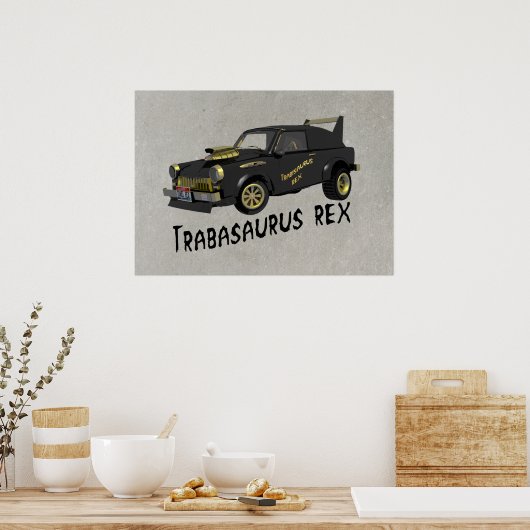 Aangepast Oost-Duitse trabant Poster (Keuken)