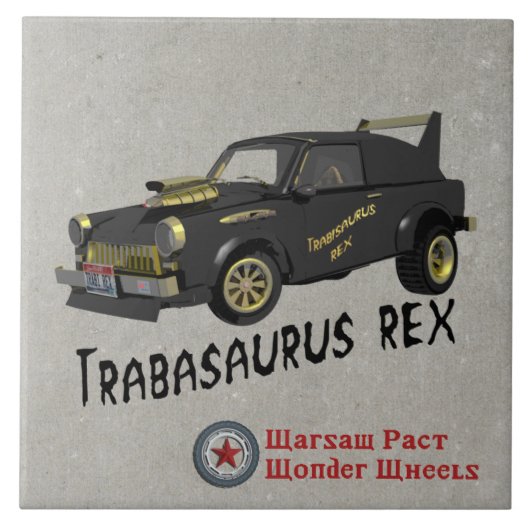 Aangepast Oost-Duitse trabant Tegeltje (Voorkant)