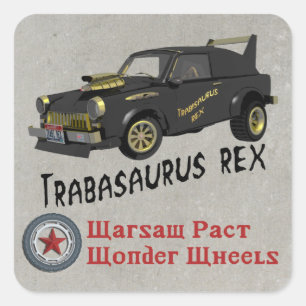 Aangepast Oost-Duitse trabant Vierkante Sticker