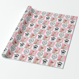 Aangepast op 2 foto's Pet Dog Paw, kerstmis Cadeaupapier