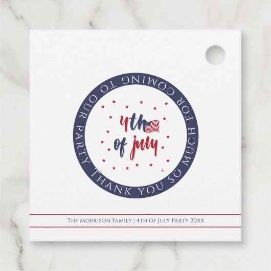 Aangepast op 4 juli Patriottisch VS-vlaggenland Bedankjes Labels (Achterkant)