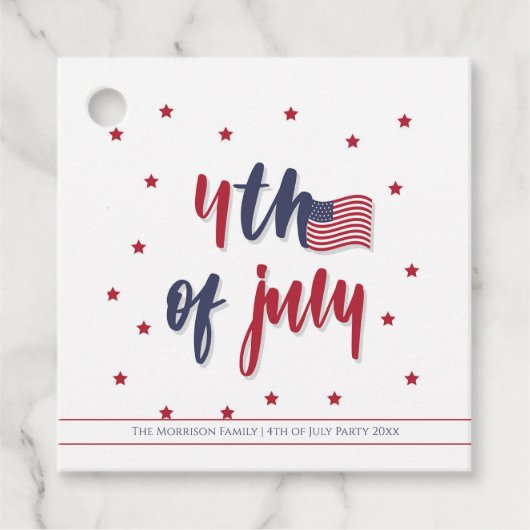 Aangepast op 4 juli Patriottisch VS-vlaggenland Bedankjes Labels (Voorkant)