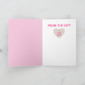 Aangepast op de Valentijnsdag Kat Feestdagen Kaart (Binnen)