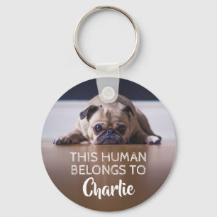 Aangepast op deze mens, die behoort tot Funny Dog  Sleutelhanger
