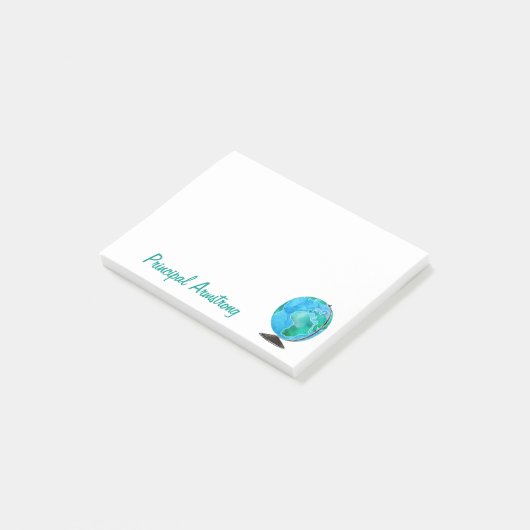 Aangepast op het bureau van de schooldirecteur post-it® notes (Schuin)