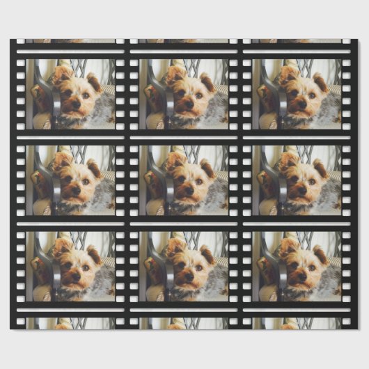 Aangepast op je foto of Yorkie op je bank Cadeaupapier (Vlak)