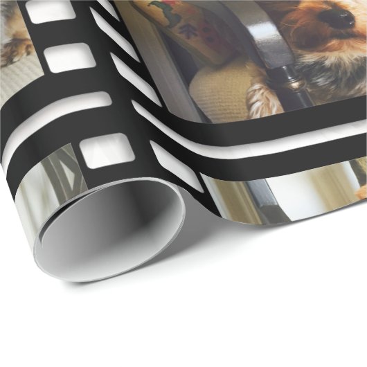 Aangepast op je foto of Yorkie op je bank Cadeaupapier (Rol Hoek)