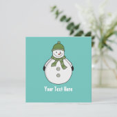 Aangepast op koude sneeuwman bedankkaart (Staand voorkant)