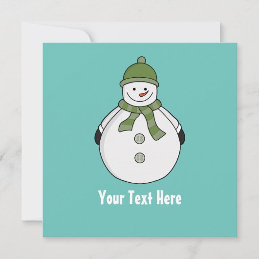 Aangepast op koude sneeuwman bedankkaart (Voorkant)
