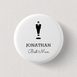 Aangepast op maat gepersonaliseerde beste man-wedd ronde button 3,2 cm