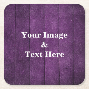 Aangepast op maat - uw eigen foto Wooden Square P Kartonnen Onderzetters