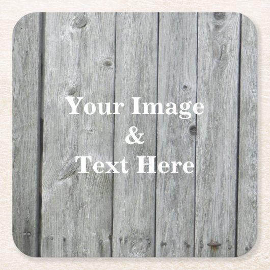 Aangepast op maat - uw eigen foto Wooden Square P Kartonnen Onderzetters (Voorkant)