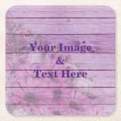 Aangepast op maat - uw eigen foto Wooden Square P Kartonnen Onderzetters (Voorkant)