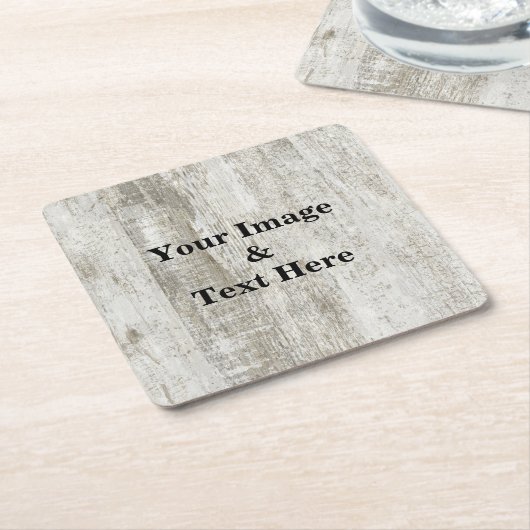 Aangepast op maat - uw eigen foto Wooden Square P Kartonnen Onderzetters (Schuin)