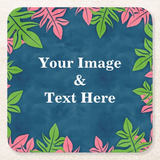 Aangepast op maat - uw eigen foto Wooden Square P Kartonnen Onderzetters (Voorkant)