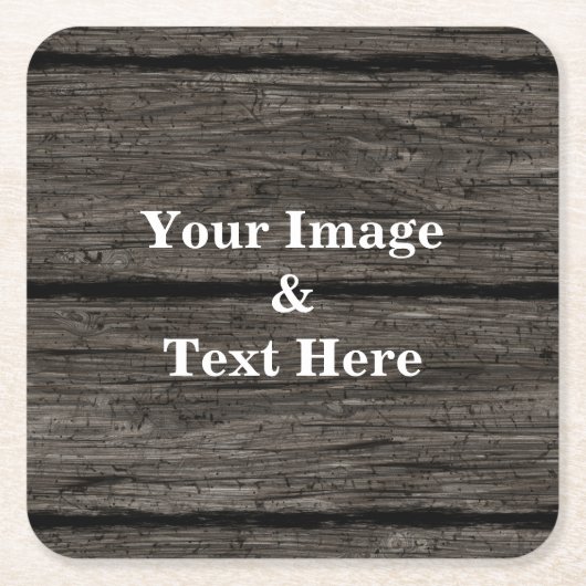 Aangepast op maat - uw eigen foto Wooden Square P Kartonnen Onderzetters (Voorkant)