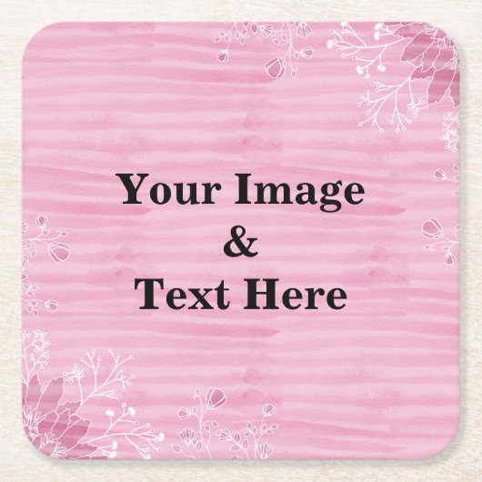 Aangepast op maat - uw eigen foto Wooden Square P Kartonnen Onderzetters (Voorkant)