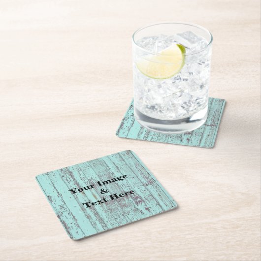 Aangepast op maat - uw eigen foto Wooden Square P Kartonnen Onderzetters (Insitu)