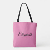 Aangepast op maat - uw eigen naam elegant roze tote bag (Achterkant)