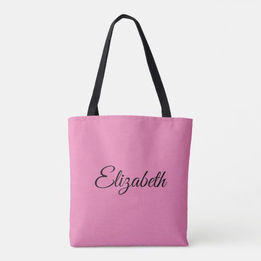 Aangepast op maat - uw eigen naam elegant roze tote bag (Achterkant)