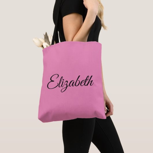 Aangepast op maat - uw eigen naam elegant roze tote bag (Dichtbij)