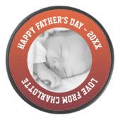 Aangepast op maat van vaderdag hockey puck (Voorkant)