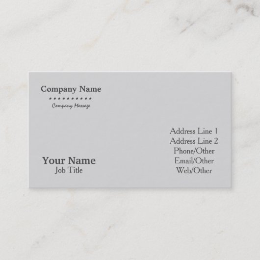 Aangepast op maat voor je eigen grijs visitekaartje (Voorkant)