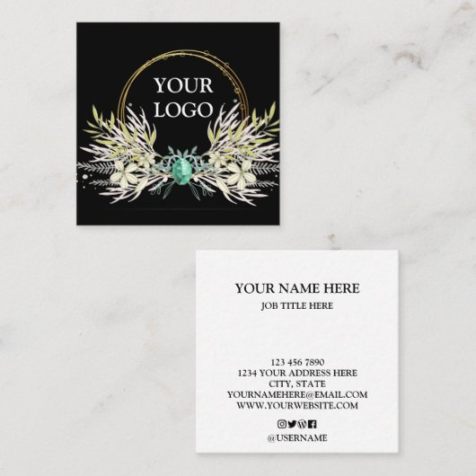 Aangepast op maat voor uw eigen Logo Square Busine Vierkante Visitekaartje (Voorkant / Achterkant)