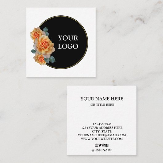 Aangepast op maat voor uw eigen Logo Square Busine Vierkante Visitekaartje (Voorkant / Achterkant)