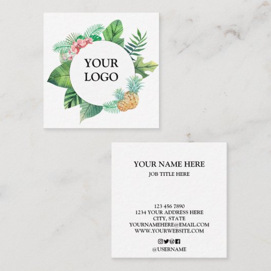 Aangepast op maat voor uw eigen Logo Square Busine Vierkante Visitekaartje (Voorkant / Achterkant)