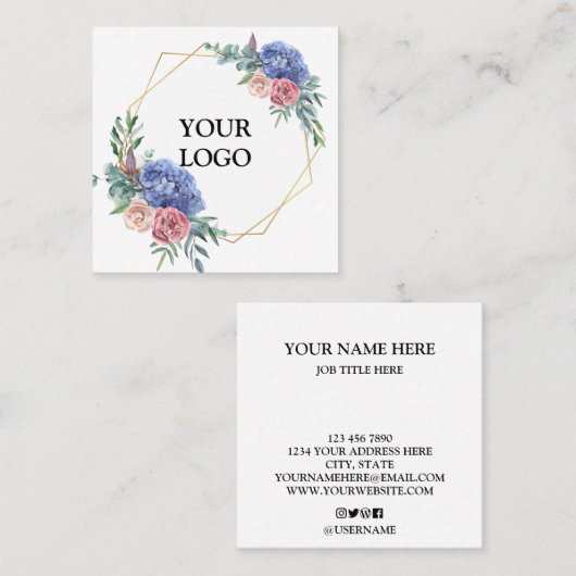 Aangepast op maat voor uw eigen Logo Square Busine Vierkante Visitekaartje (Voorkant / Achterkant)