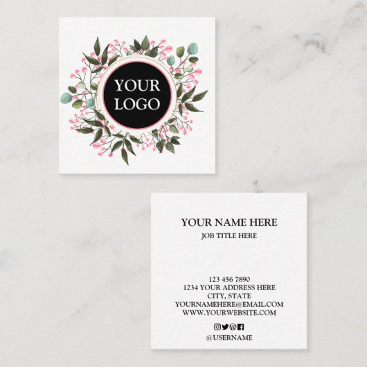 Aangepast op maat voor uw eigen Logo Square Busine Vierkante Visitekaartje (Voorkant / Achterkant)