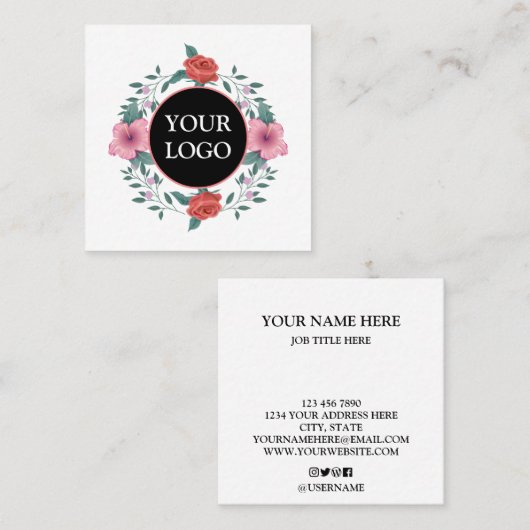 Aangepast op maat voor uw eigen Logo Square Busine Vierkante Visitekaartje (Voorkant / Achterkant)