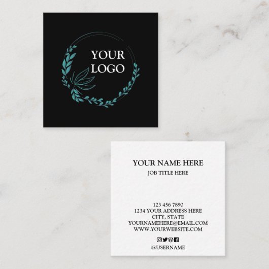 Aangepast op maat voor uw eigen Logo Square Busine Vierkante Visitekaartje (Voorkant / Achterkant)