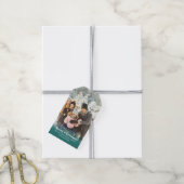 Aangepast op naam Aangepaste kerstfoto Cadeaulabel (Met Touw)