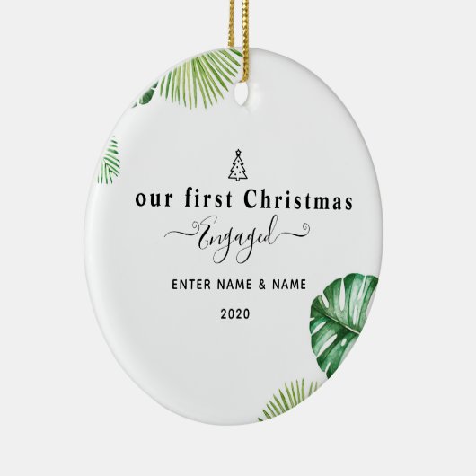 Aangepast op onze eerste kerstdagen keramisch ornament (Rechts)