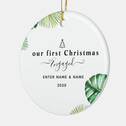 Aangepast op onze eerste kerstdagen keramisch ornament (Links)